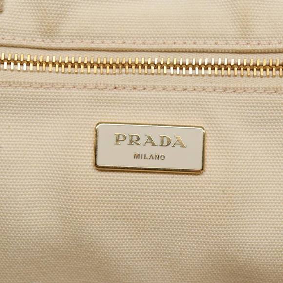 PRADA Canapa GM Hand Bag Canvas White Auth ep4930 - Picture 16 of 16